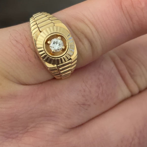 14k Yellow Gold Rolex President Jubilee Solitaire Diamond Ring 1/2 ct.